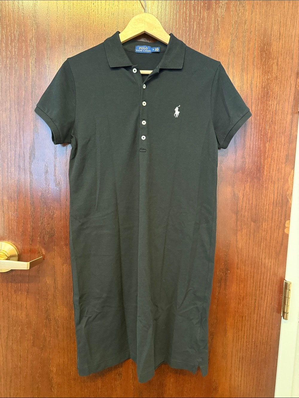 Polo by Ralph Lauren Black Polo Midi Dress with White Pony